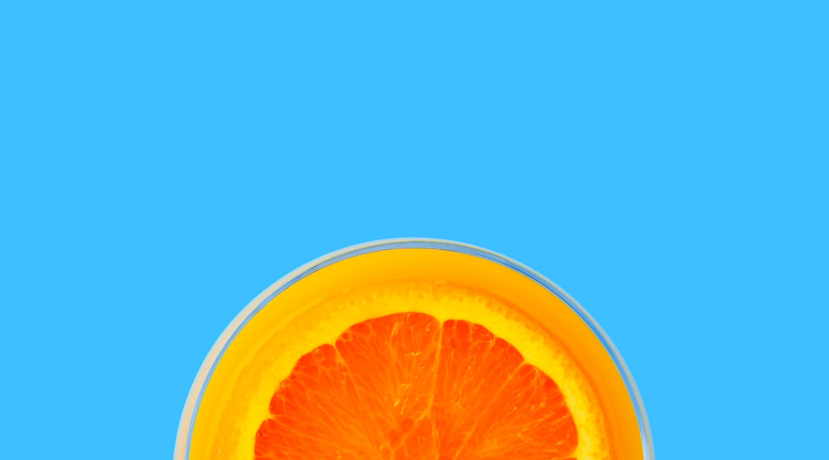 half sliced orange